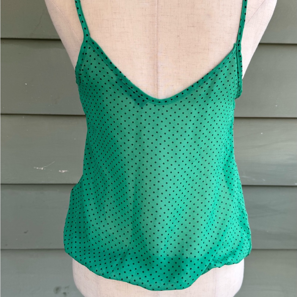 Green Polka Dot Ruffle Top - Picture 6 of 7
